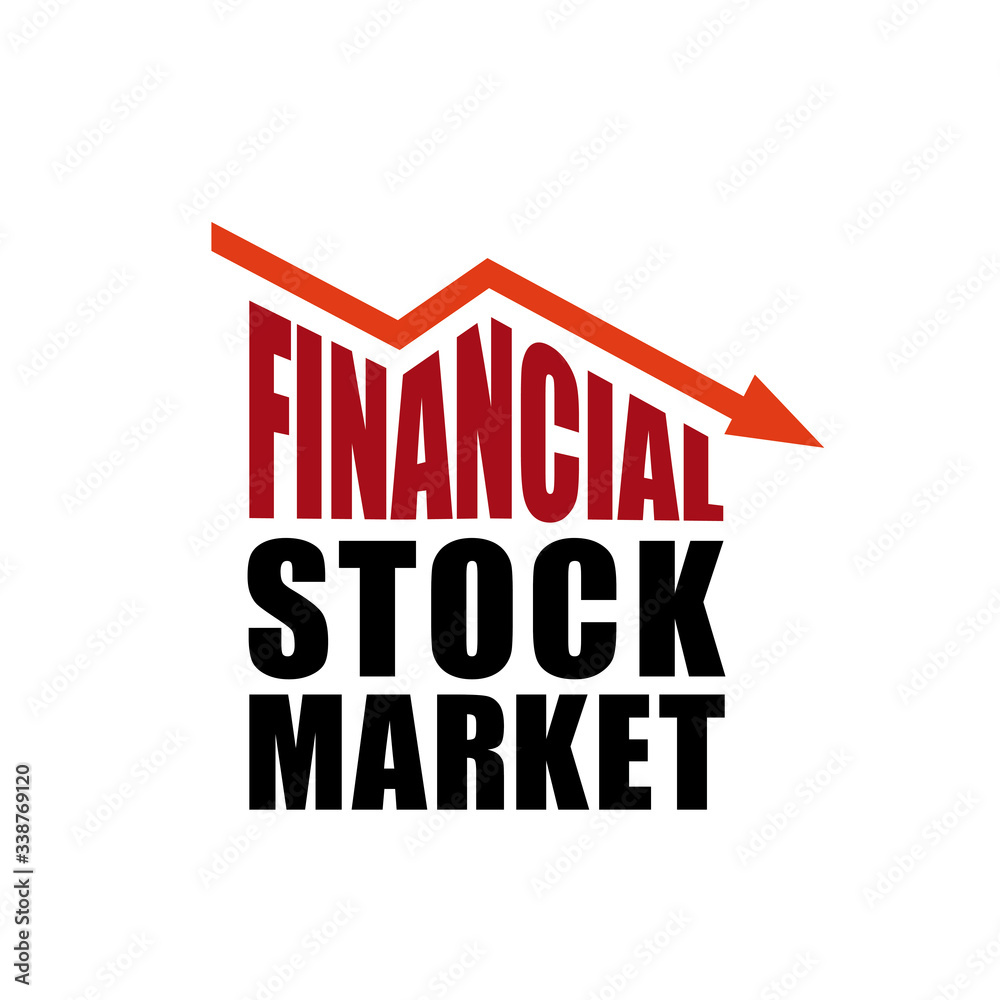Financial stock market icon. Economic crisis. Lettering. Financial stock market icon. Economic crisis. Lettering.