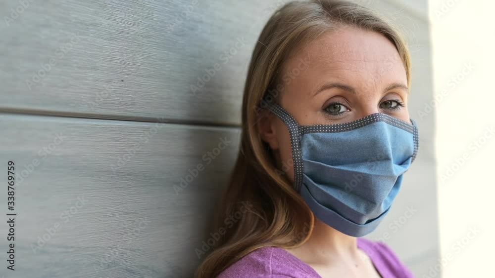 Woman with mask is protecting her health
