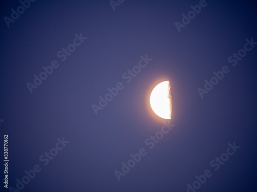 Fototapeta Naklejka Na Ścianę i Meble -  Early cold  morning half moon