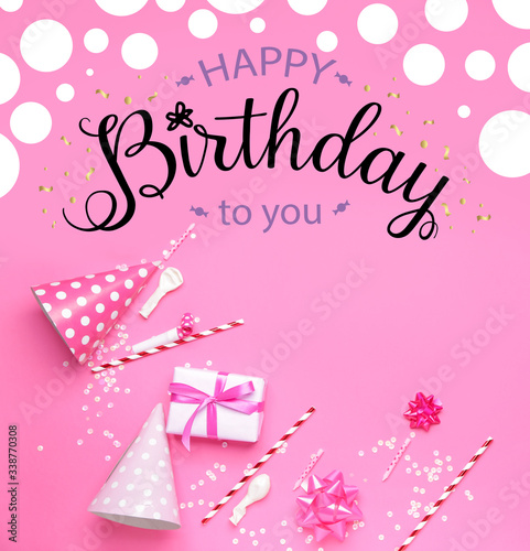 Canvas Print Beautiful greeting card for birthday celebration