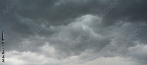 Dark cloud in the sky showing the coming rain storm. Meteorology, climate, weather and nature 