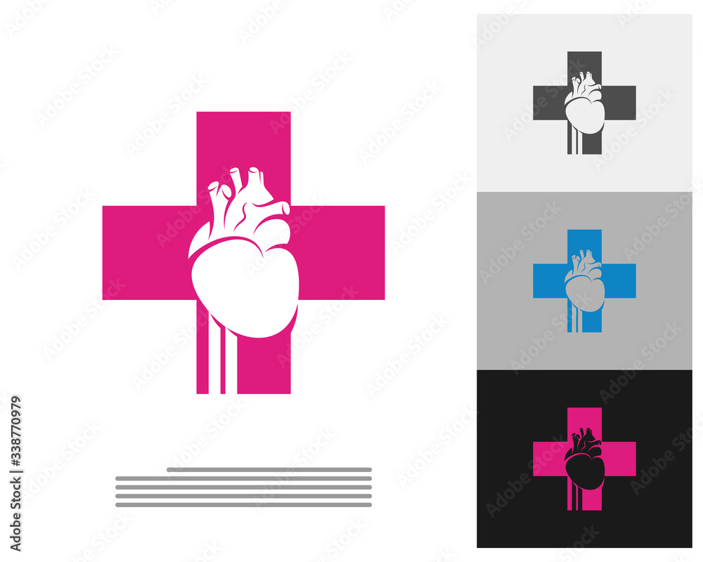 Fototapeta premium Medical Heart logo vector template, Creative Human Heart logo design concepts