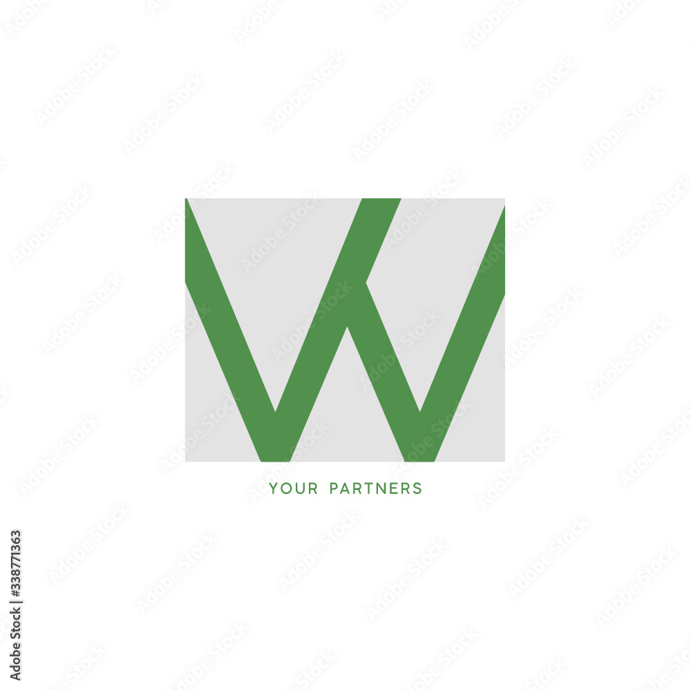 W logo concept icon design template elements