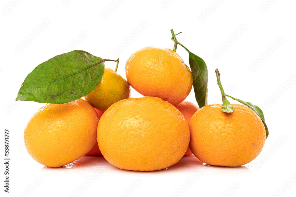 mandarins with leaf isolated on white background mandarins with leaf isolated on white background