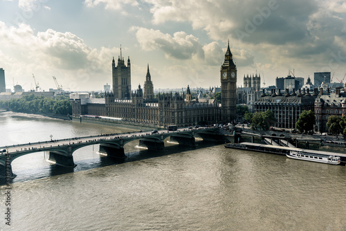 Westminster abbey and big ben and London City Skyline, United kingdom 