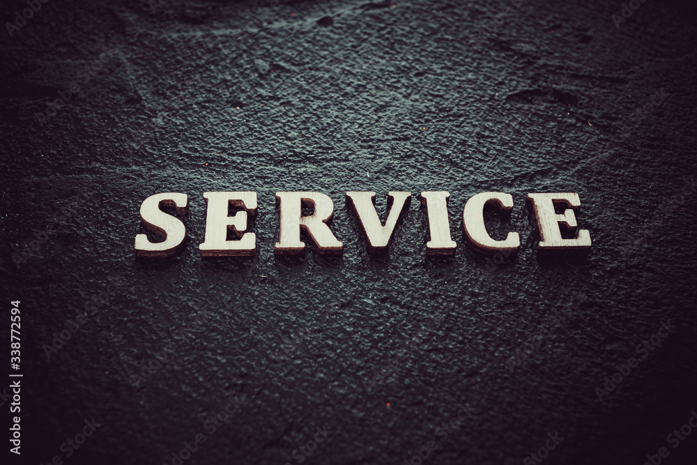 Fototapeta premium Word service written on black background