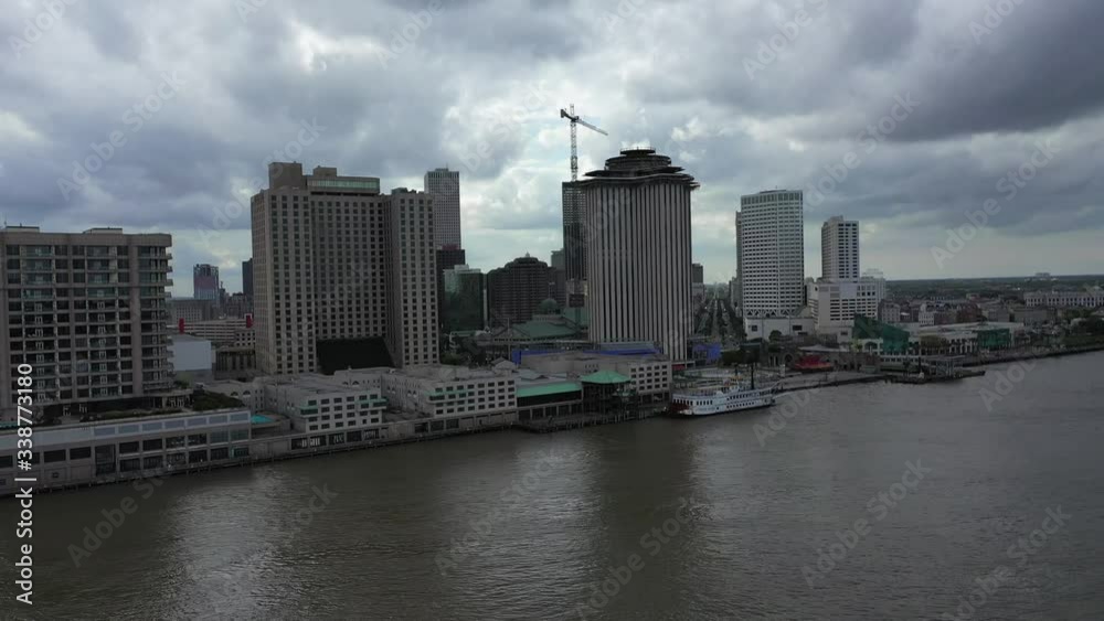 Cloudy day over New Orleans along the Mississippi River Cloudy day over New Orleans along the Mississippi River