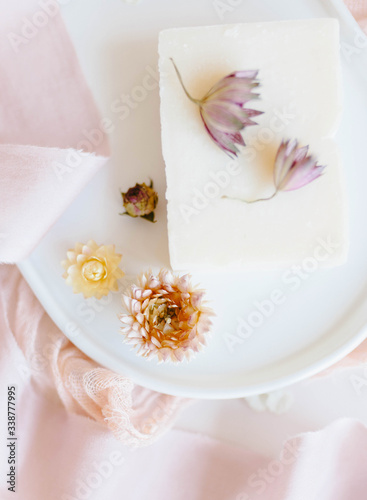 natural soap bar with flowers