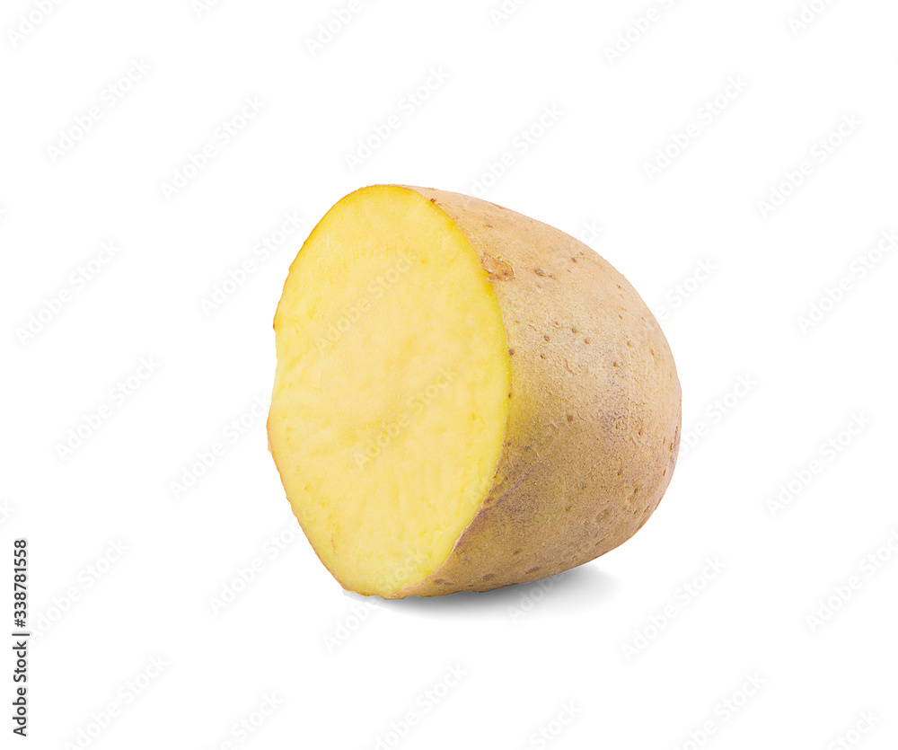 Sliced potato an isolated on white background