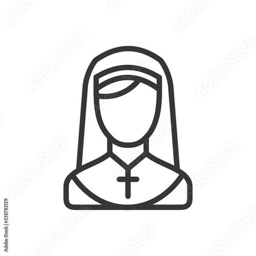 Nun Simple Icon on White Background. Vector