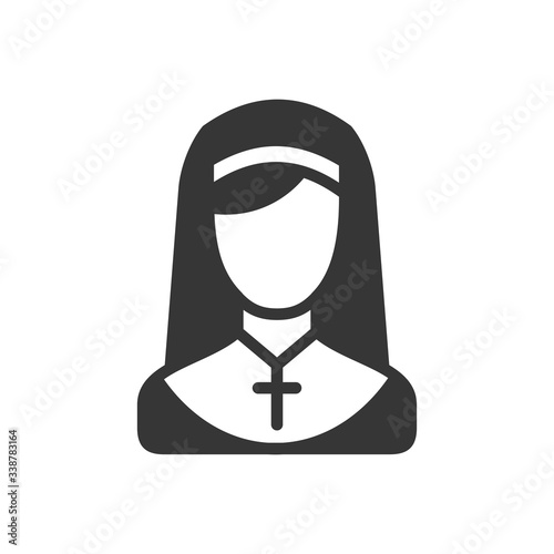 Nun Simple Icon on White Background. Vector