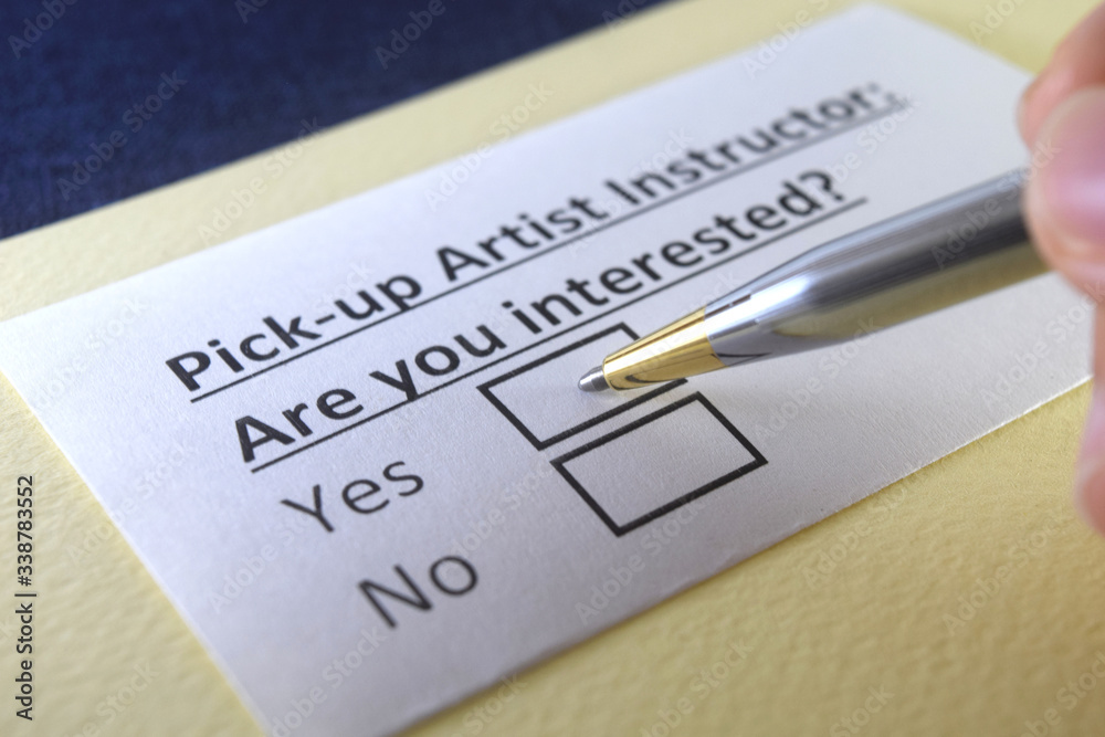 One person is answering question about pick-up artist insturctor. One person is answering question about pick-up artist insturctor.