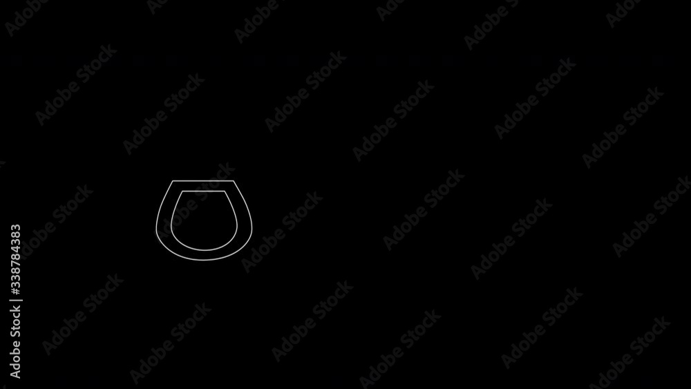 Self drawing animation of toilet bowl. Copy space. Black background. Self drawing animation of toilet bowl. Copy space. Black background.