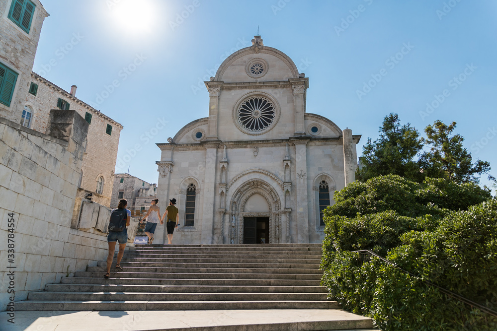 SIBENIK, CROATIA - 2017 AUGUST 18. The Cathedral of St. James (Sv. Jakov) in Sibenik is most important architectural monument of the Renaissance in Croatia.