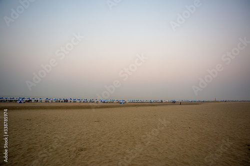 Bangladesh – February 22, 2020: The early morning empty view of the longest sandy sea beach Cox's Bazar.