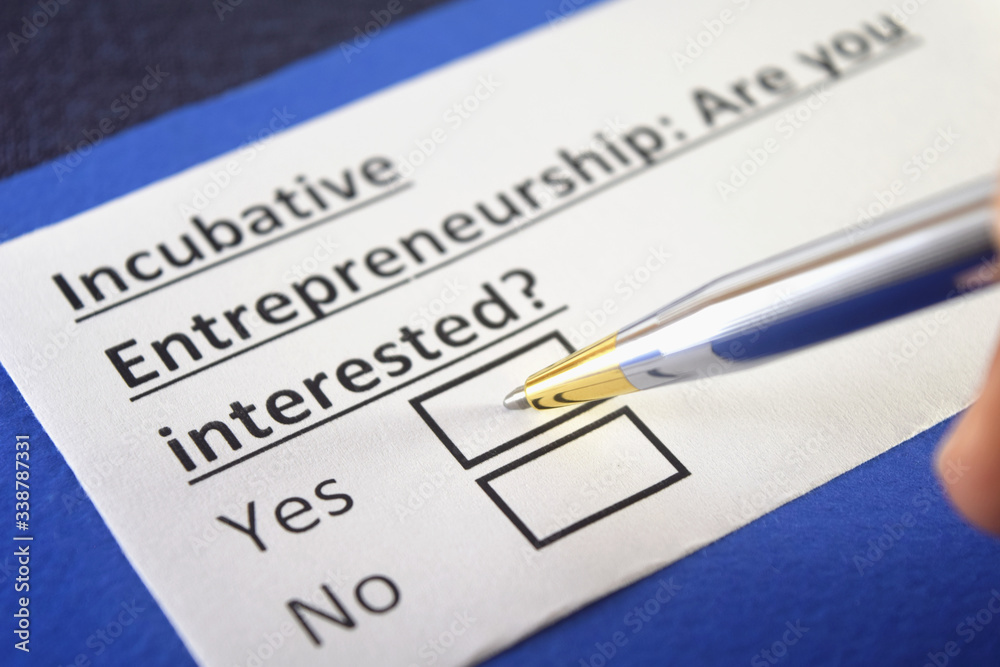 One person is answering question about incubative entrepreneurship. One person is answering question about incubative entrepreneurship.