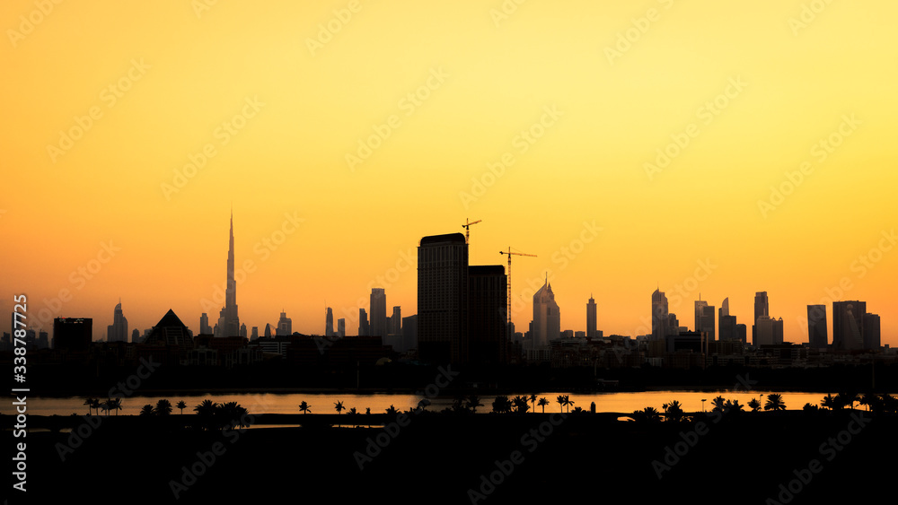 Dubai Skyline Sihouette