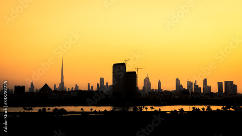 Dubai Skyline Sihouette