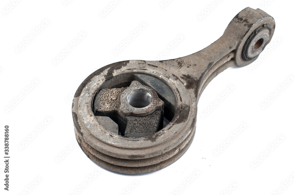 Old car parts isolated on white background.Copy space Old car parts isolated on white background.Copy space