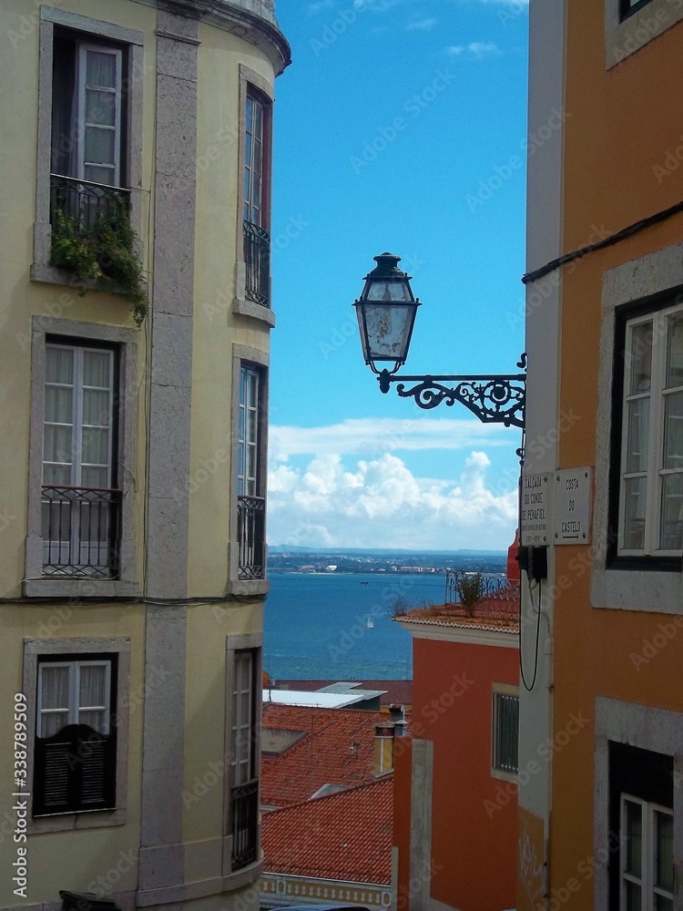 Alfama street lamp, Lisbon