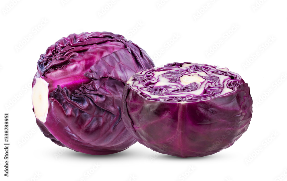 Red cabbage isolated on white background Red cabbage isolated on white background