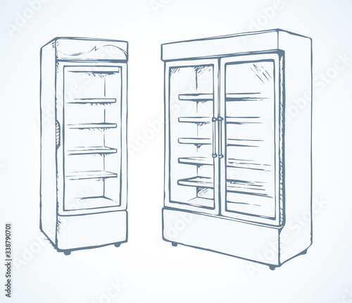 Freezer to store. Vector drawing