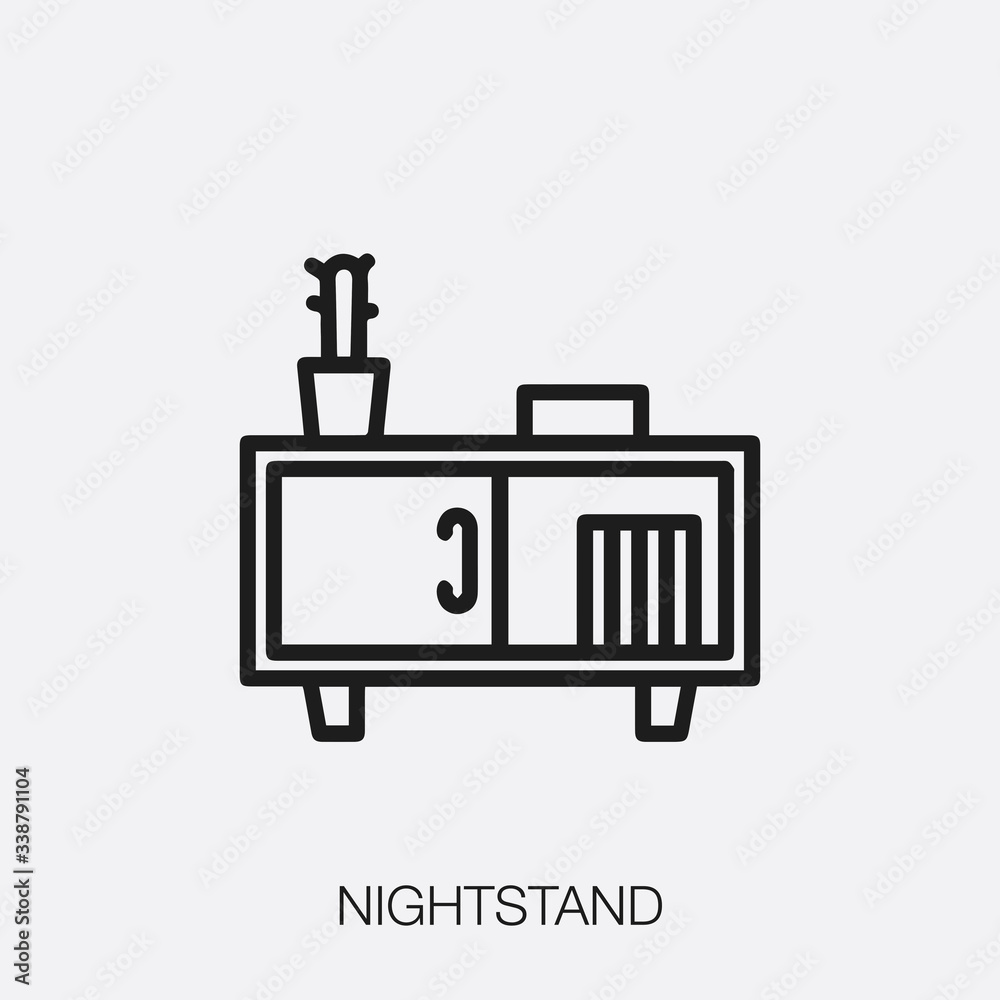 nightstand icon vector sign symbol