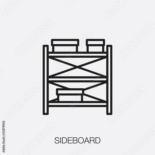 sideboard icon vector sign symbol