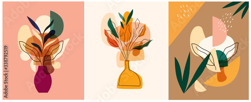 Abstract colorful vector illustrations. Abstract compositions, designs for posters 