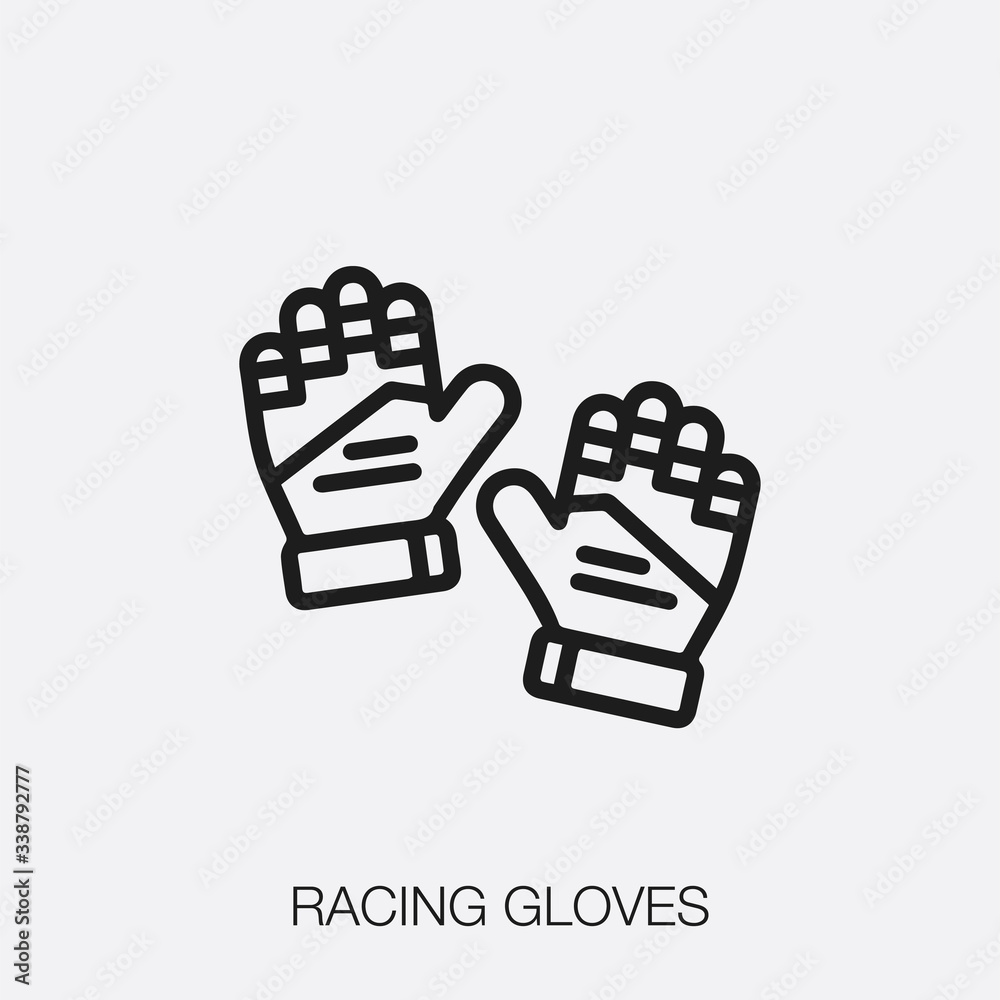 racing gloves icon vector. Linear style sign for mobile concept and web ...