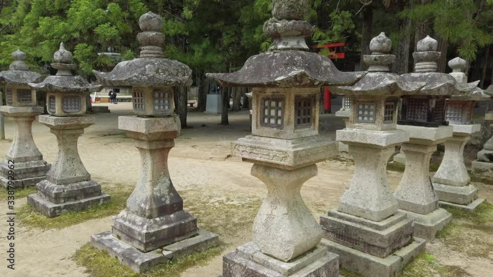 Stone Lanterns infront of a Shinto Shrine, located in Koyasan - a small town in Japans prefecture Wakayama Stone Lanterns infront of a Shinto Shrine, located in Koyasan - a small town in Japans prefecture Wakayama