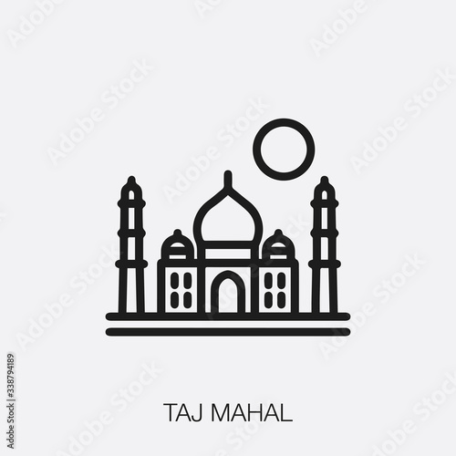 taj mahal icon vector sign symbol