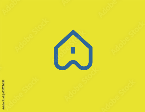 Creative abstract logo icon geometric shape house with a window for your company