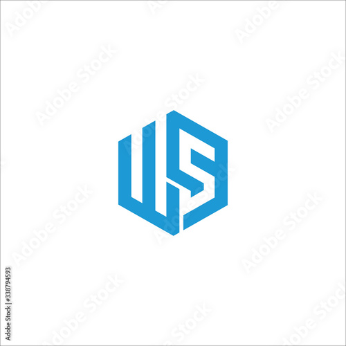 initial letter ws or sw logo vector design