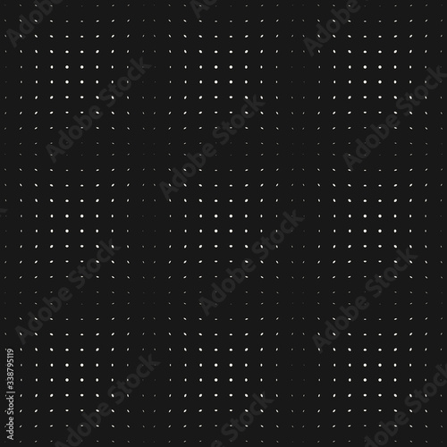 Halftone dots vector seamless pattern. Abstract minimalist monochrome dotted geometric texture. Black and white minimal background, transition effect. Modern design for decor, covers, digital, web