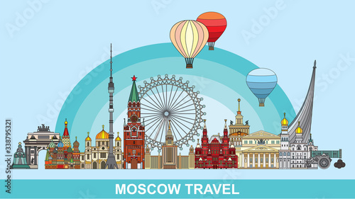 Moscow colorful line art 3