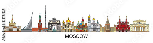 Moscow colorful line art 9
