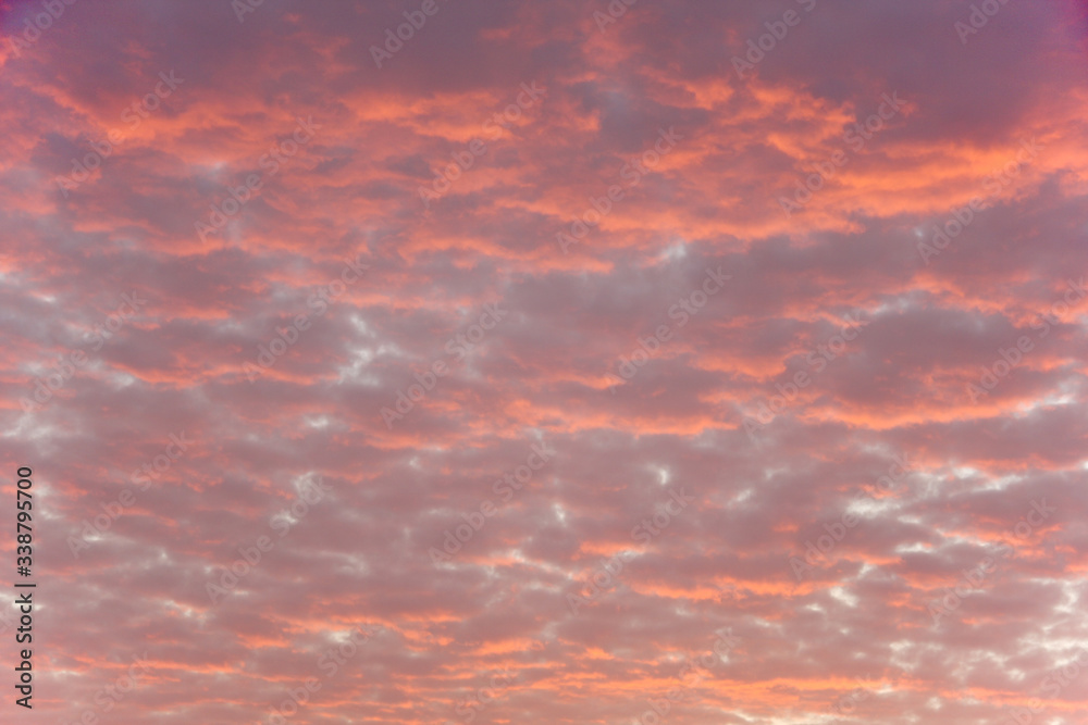 Colorful bright clouds at sunrise