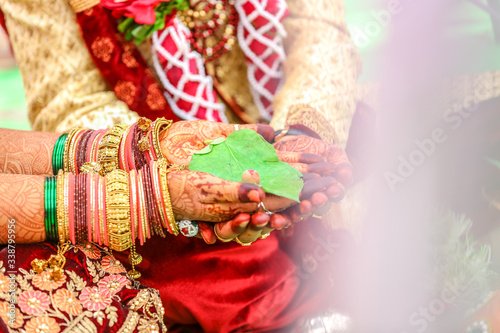 bride and groom hands , indian wedding