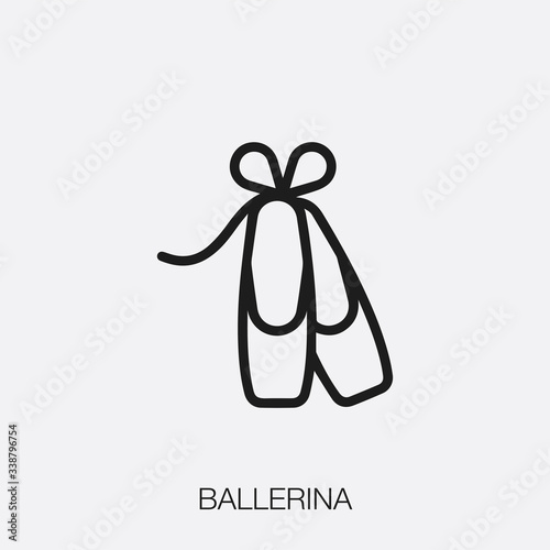 ballerina icon vector. Linear style sign for mobile concept and web design. ballerina symbol illustration. Pixel vector graphics - Vector.