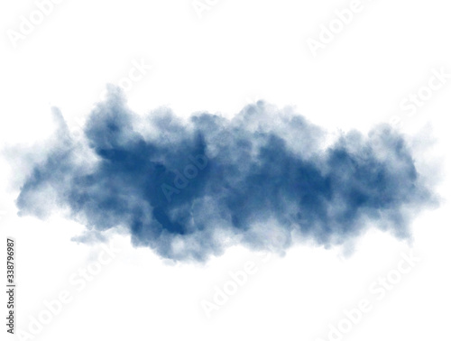 Classic Blue Smoke/ Clouds on white background 