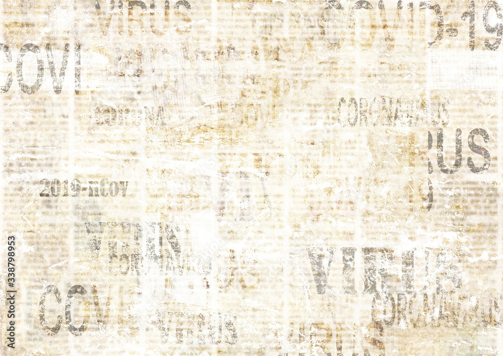 Coronavirus Covid-19 news scratched grunge newspaper old paper background