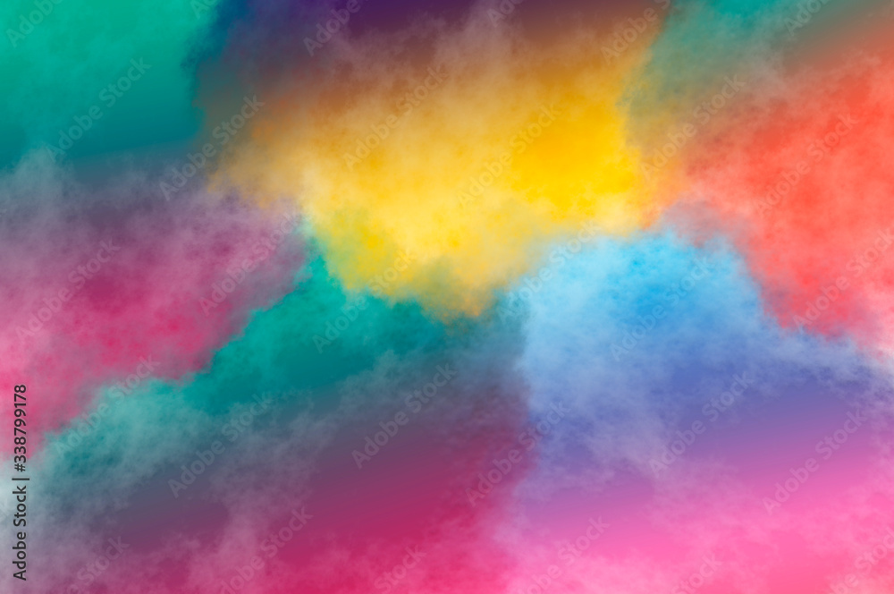 Abstract fractal background in the form of colorful clouds and is suitable for use in projects of imagination, creativity and design.