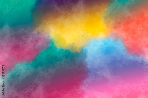 Abstract fractal background in the form of colorful clouds and is suitable for use in projects of imagination  creativity and design.
