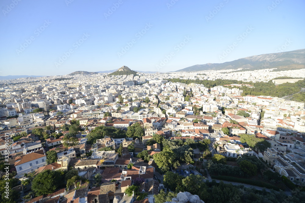 Panoramic view of Athens from Acropolis. Greek capital panoramic view