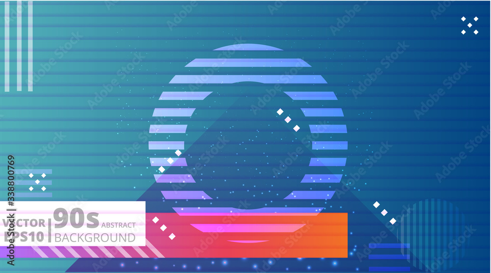 Fototapeta premium Abstract geometric background, trendy decoration for web and print. Creative shiny futuristic motion template,