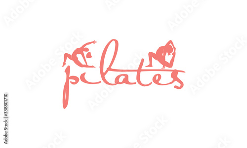 Sitting Pilates Woman Silhouette logo	