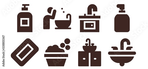 Modern Simple Set of basin Vector filled Icons