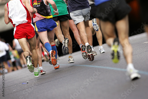 Ambiance et sportifs lors d'un marathon photo