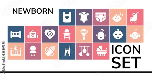 Modern Simple Set of newborn Vector filled Icons